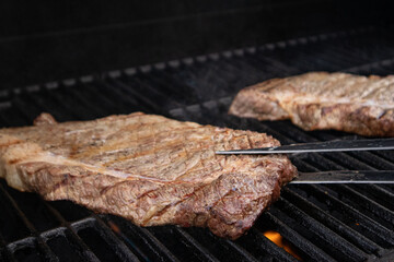 grilled meat on the grill