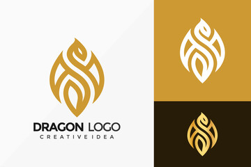 Luxury Dragon Logo Vector Design. Abstract emblem, designs concept, logos, logotype element for template.