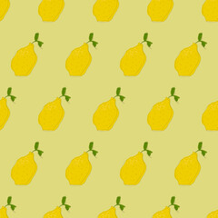 Seamless Abstract Lemon Pattern. Vector Seamless Yellow Lemon Pattern. Yellow Wallpaper And Lemons.