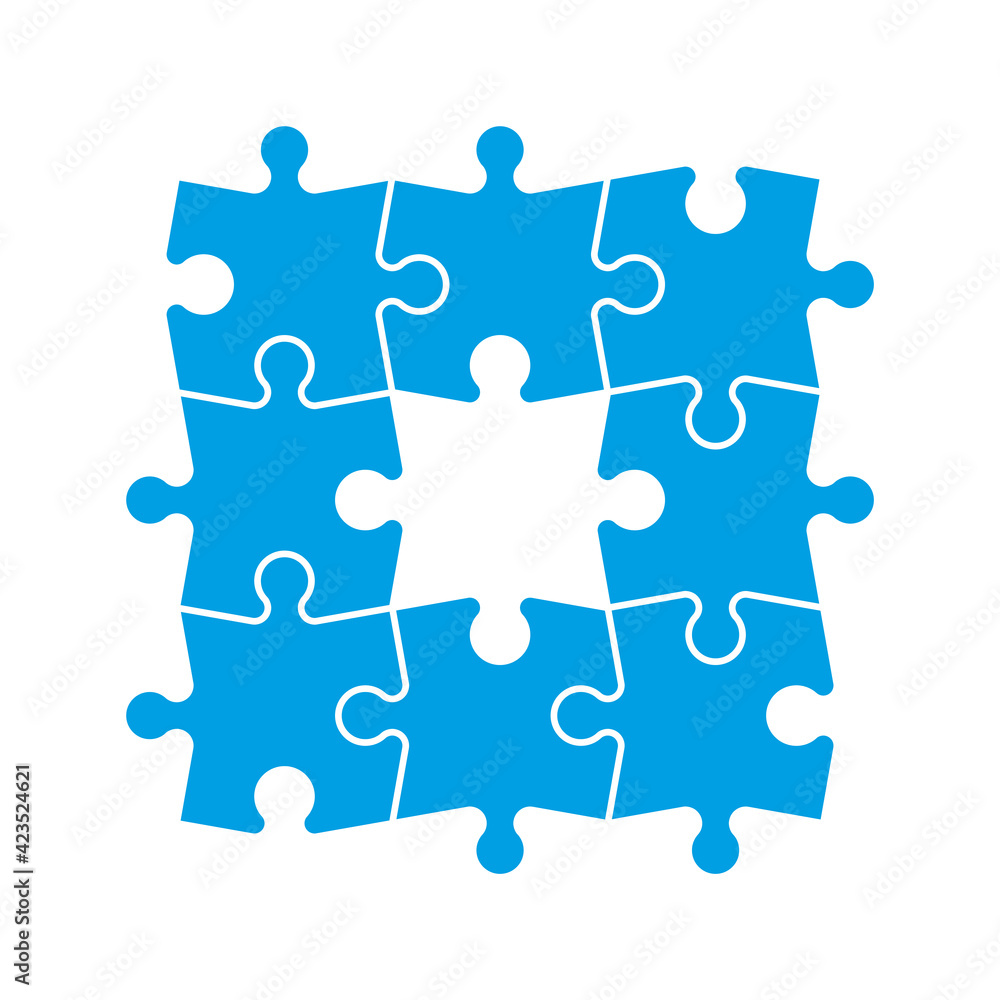 Aufkleber a lot of piece flat puzzle pattern presentation. many step puzzles business background. simple patte