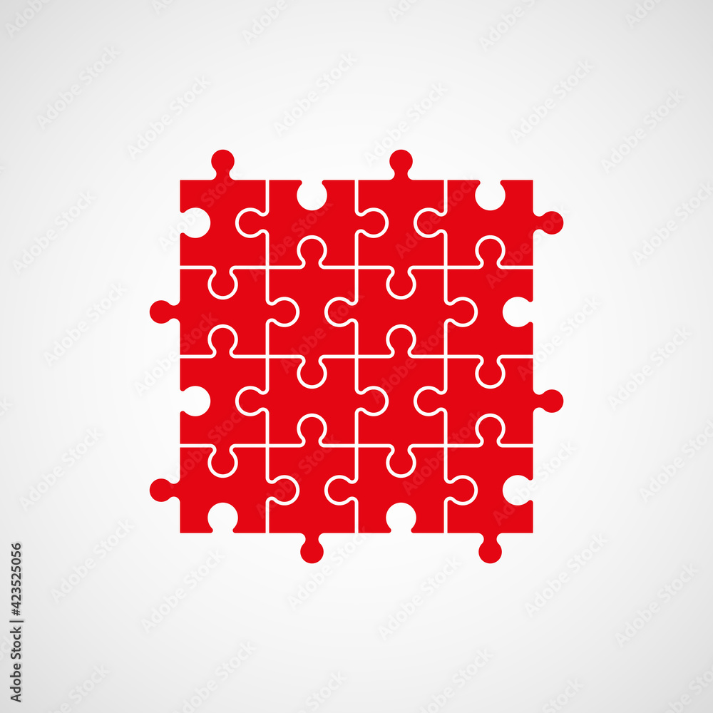 Poster a lot of piece flat puzzle pattern presentation. many step puzzles business background. simple patte