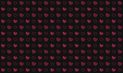 Pink hand drawn hearts pattern. Dark lovely background great for any kind of packaging.
