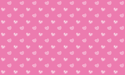 White hand drawn hearts pattern on a bright pink background great for any kind of packaging
