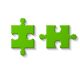 Obraz premium Puzzle two piece business presentation infograph. 2 Step process diagram. Section compare banner.