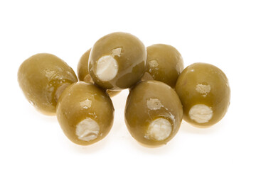 olives with cheese isolated