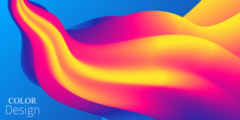 Fluid Flow. Rainbow Background. Summer Poster.