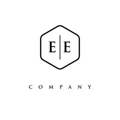 initial EE logo design vector