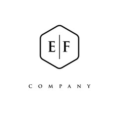 initial EF logo design vector