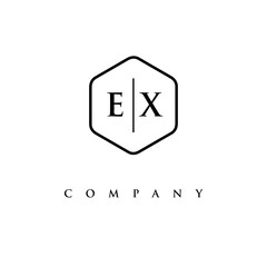 initial EX logo design vector