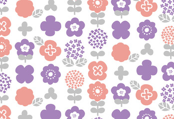 北欧　お洒落な花のパターン背景