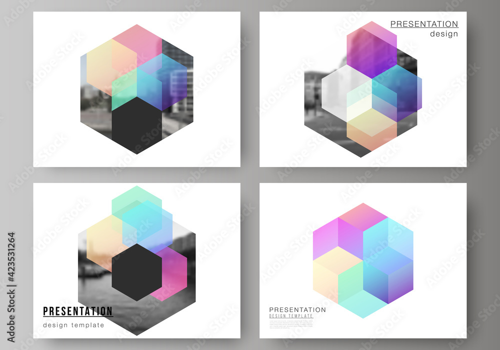 Poster vector layout of the presentation slides design business templates, multipurpose template with color