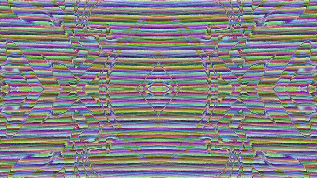 Abstract polychrome transformations. Bad tv imitation, computer generated animation.