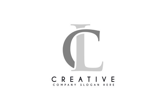 Initial CL letter logo. Vector business branding flat logo design illustration