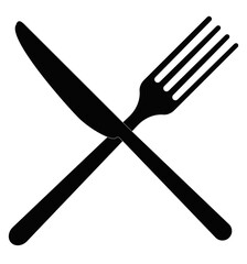 Kinfe and fork crossed