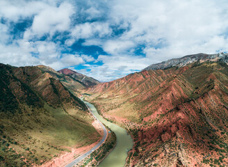 Aerial photography of mountains and clouds along the Yunnan-Tibet route