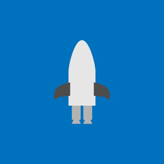Rocket flat icon. Simple style fast speed symbol. Logo design element. T-shirt printing. eps10. Vector for sticker.