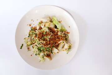 Indonesian kupat tahu, meaning sticky rice tofu