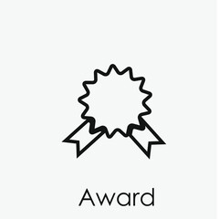 Award vector icon. Editable stroke. Symbol in Line Art Style for Design, Presentation, Website or Apps Elements, Logo. Pixel vector graphics - Vector