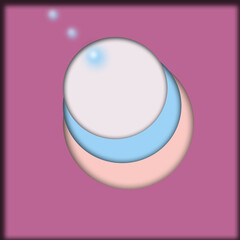 Abstract background with a round geometric shape. The ball is pink.