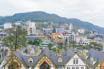 Obraz premium Town in the hill of Tam Dao, attractions tourists in Vietnam