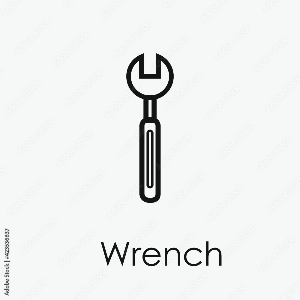Poster wrench vector icon. editable stroke. linear style sign for use on web design and mobile apps, logo. 