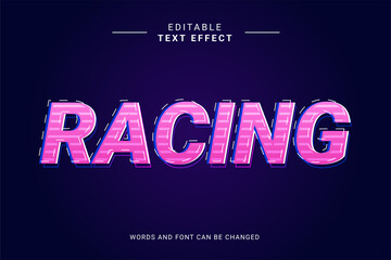 Racing text effect template