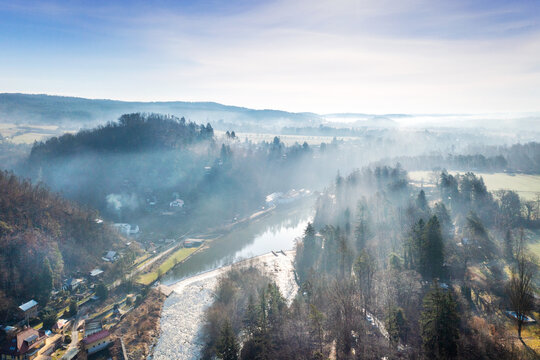 Kamenny Pr&iacute;voz village on Sazava river, Central Bohemian region, Czech republic