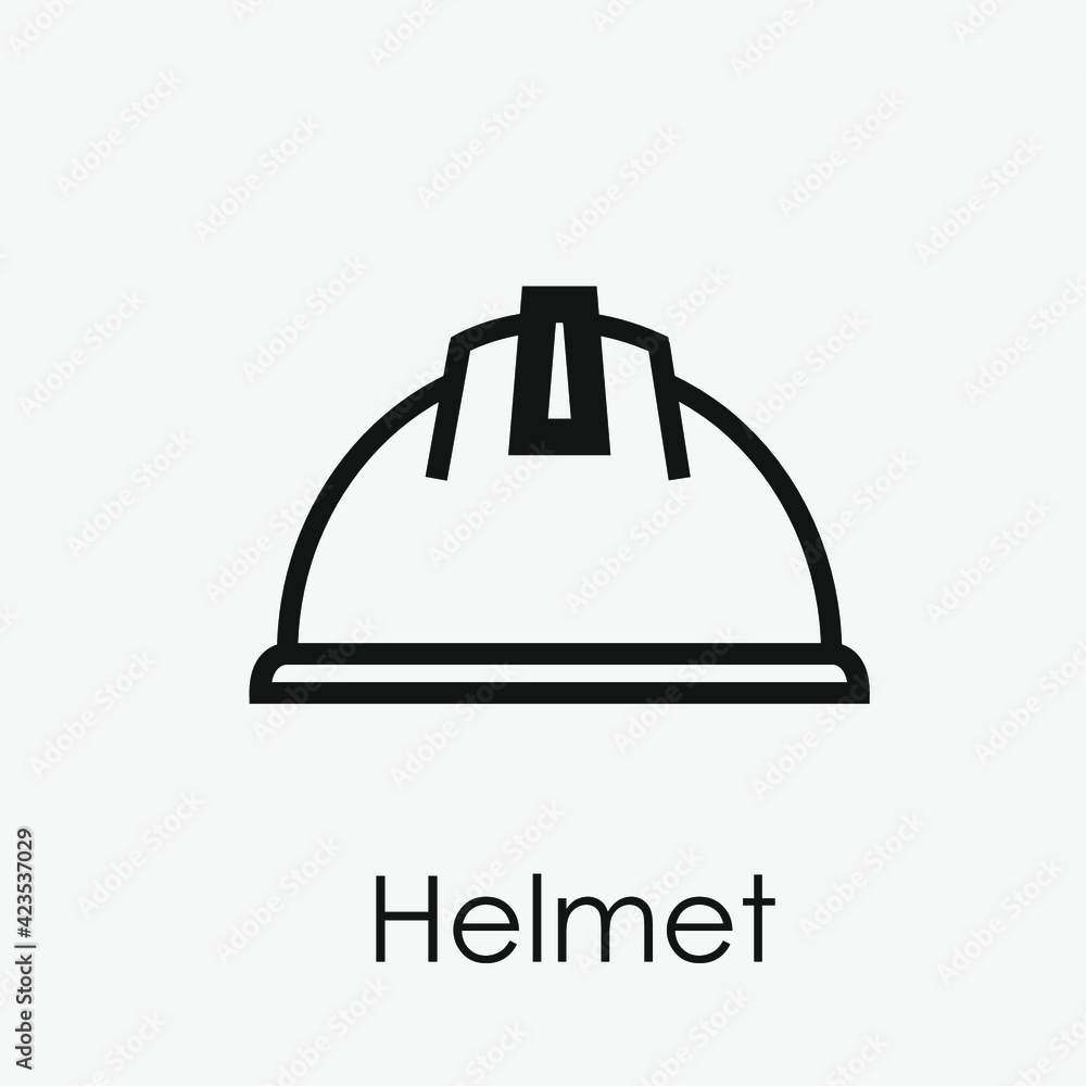 Poster helmet vector icon. editable stroke. linear style sign for use on web design and mobile apps, logo. 