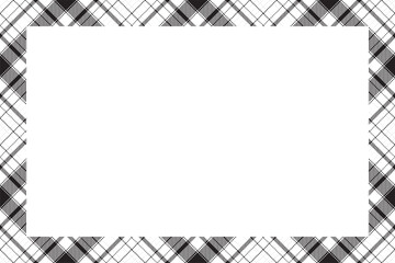 Vintage frame vector. Scottish border pattern retro style. Tartan plaid ornament.