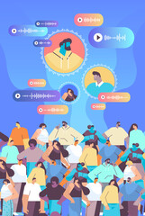 people communicate by voice messages audio chat application social media online communication