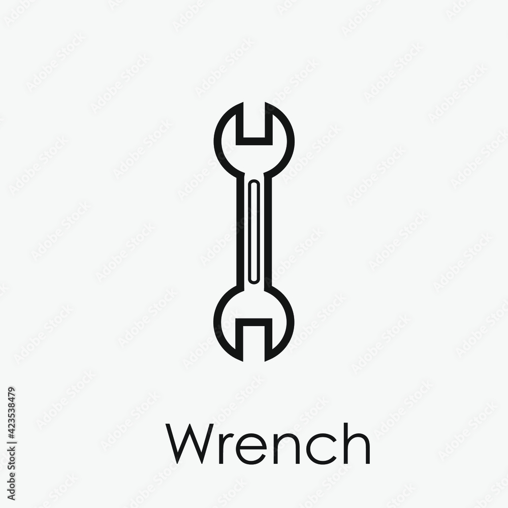 Poster wrench vector icon. editable stroke. linear style sign for use on web design and mobile apps, logo. 