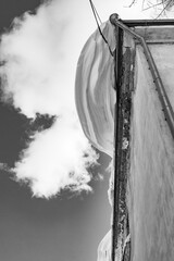 Snow on the roof of the house