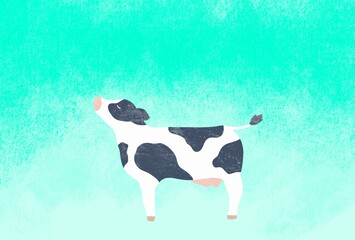 かわいいタッチの牛さんのイラスト
