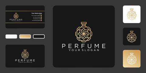 Luxury design for perfume logo design template and business card