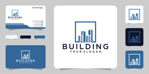 Fototapeta premium building logo design template and business card