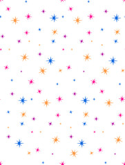 Seamless colorful stars print design.