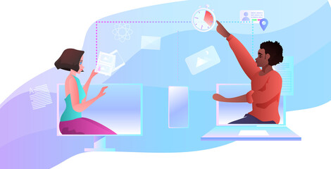 mix race developers team creating website ui interface web application development program software optimization