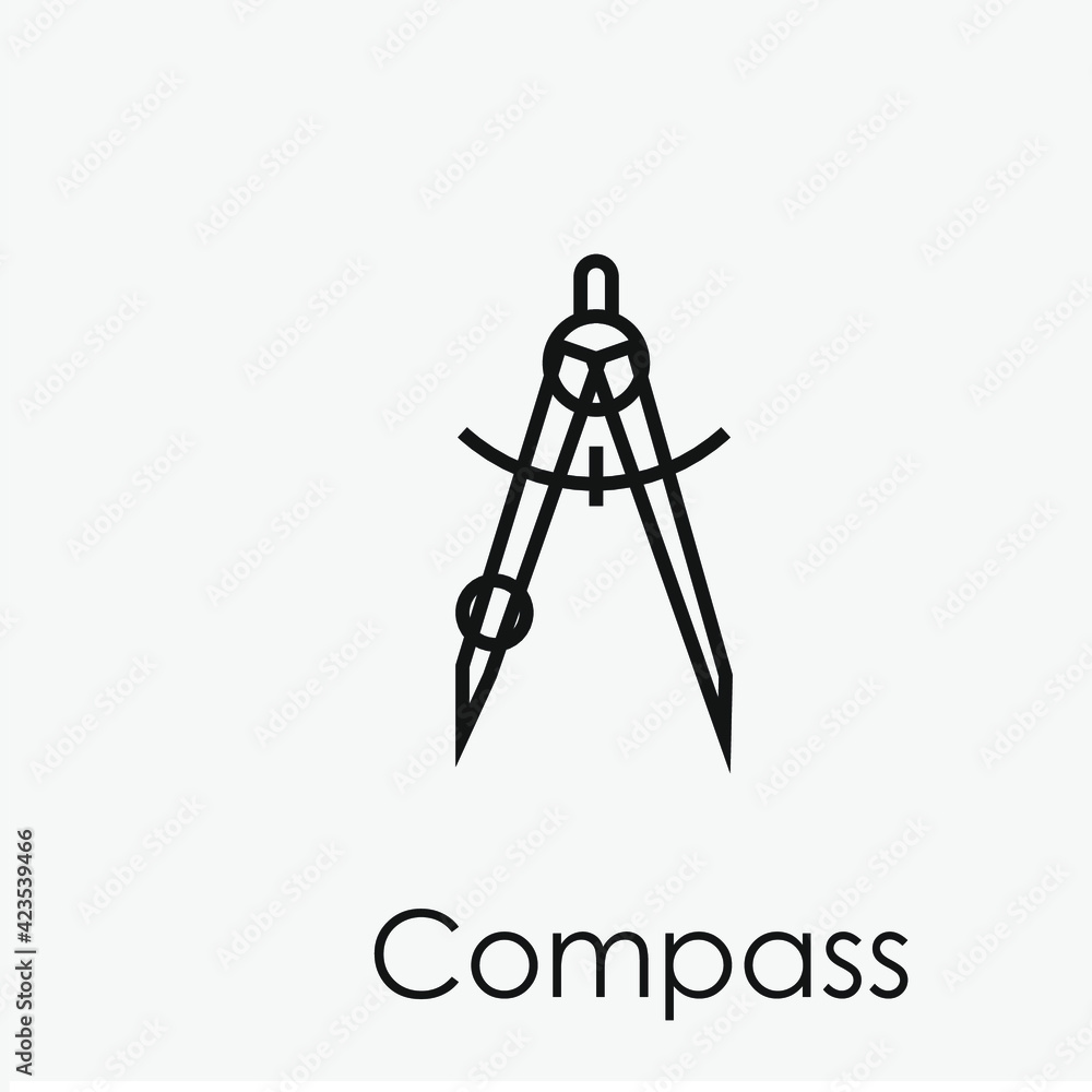 Poster compass vector icon. editable stroke. linear style sign for use on web design and mobile apps, logo.