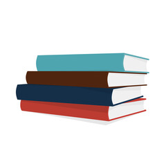 Stack of color books. Vector illustration. Pile of books in a flat style.