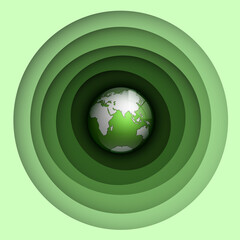 planet world map with ocean banner. Globe icon. Planet Earth on black background. Continents world picture. Colorful planet poster presentation