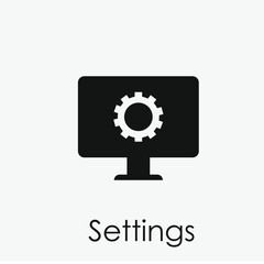 Settings vector icon.  Editable stroke. Linear style sign for use on web design and mobile apps, logo. Symbol illustration. Pixel vector graphics - Vector