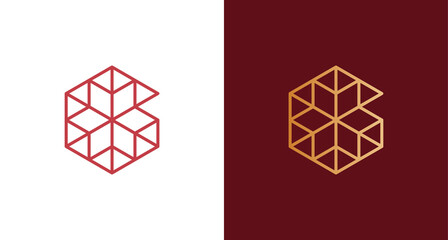 Minimal Hexagonal letter G logo with geometric thin line shape. elegant G initial logo vector template