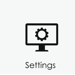 Settings vector icon.  Editable stroke. Linear style sign for use on web design and mobile apps, logo. Symbol illustration. Pixel vector graphics - Vector