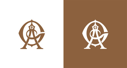 Luxury and stylish letter AG and diamond, tower monogram logo