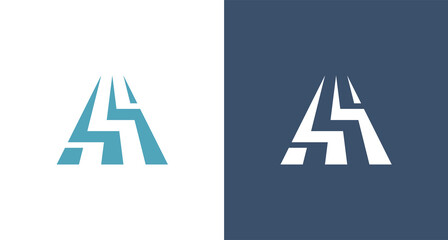 Modern and abstract letter AS monogram in triangle shape