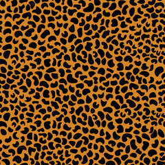 Abstract modern leopard seamless pattern. Animals trendy background. Beige and black decorative vector stock illustration for print, card, postcard, fabric, textile. Modern ornament of stylized skin.