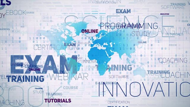 global e-learning technology education concept