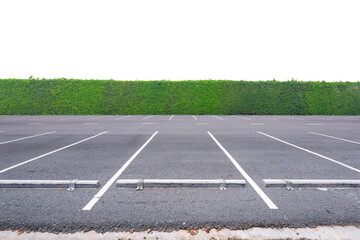 Obraz premium Parking lot in public areas with green tree wall.