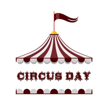 Vector icon of flat circus tent