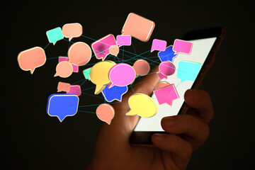 speech bubbles, communication concept 3d